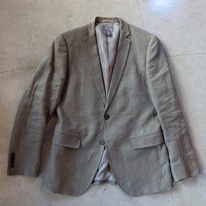 H&M brown linen suit 38R